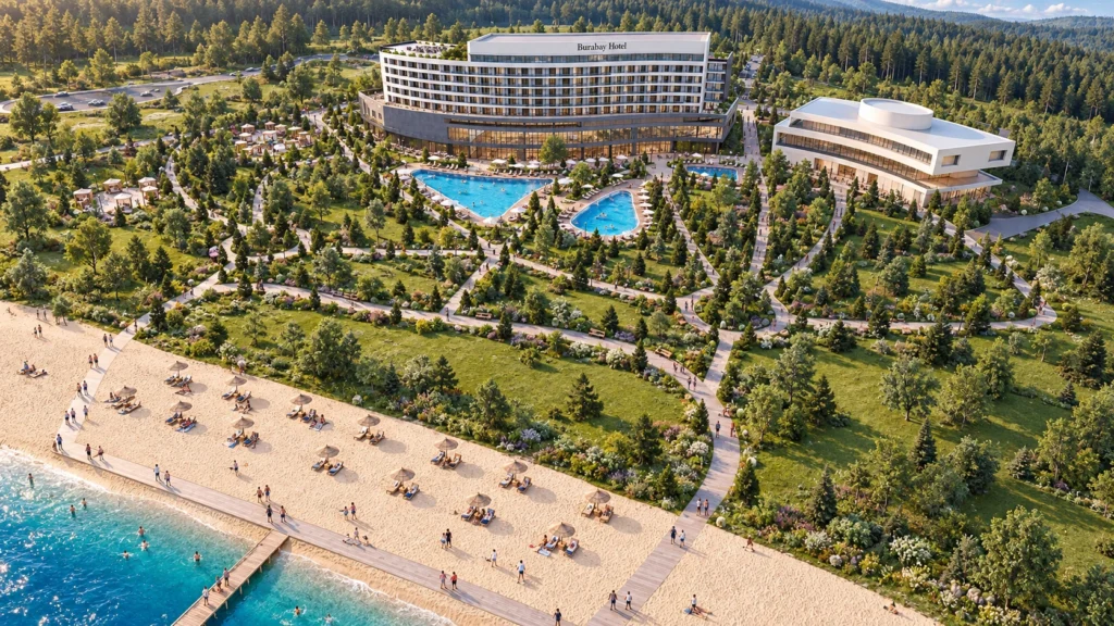 Гостиничный комплекс на Бурабае — общий вид с ландшафтом, PrivateHouse