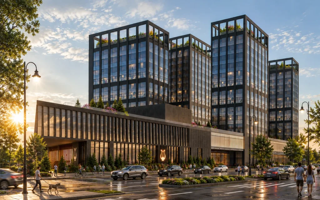 Современный жилой дом в центре Ташкента — проект Aria District