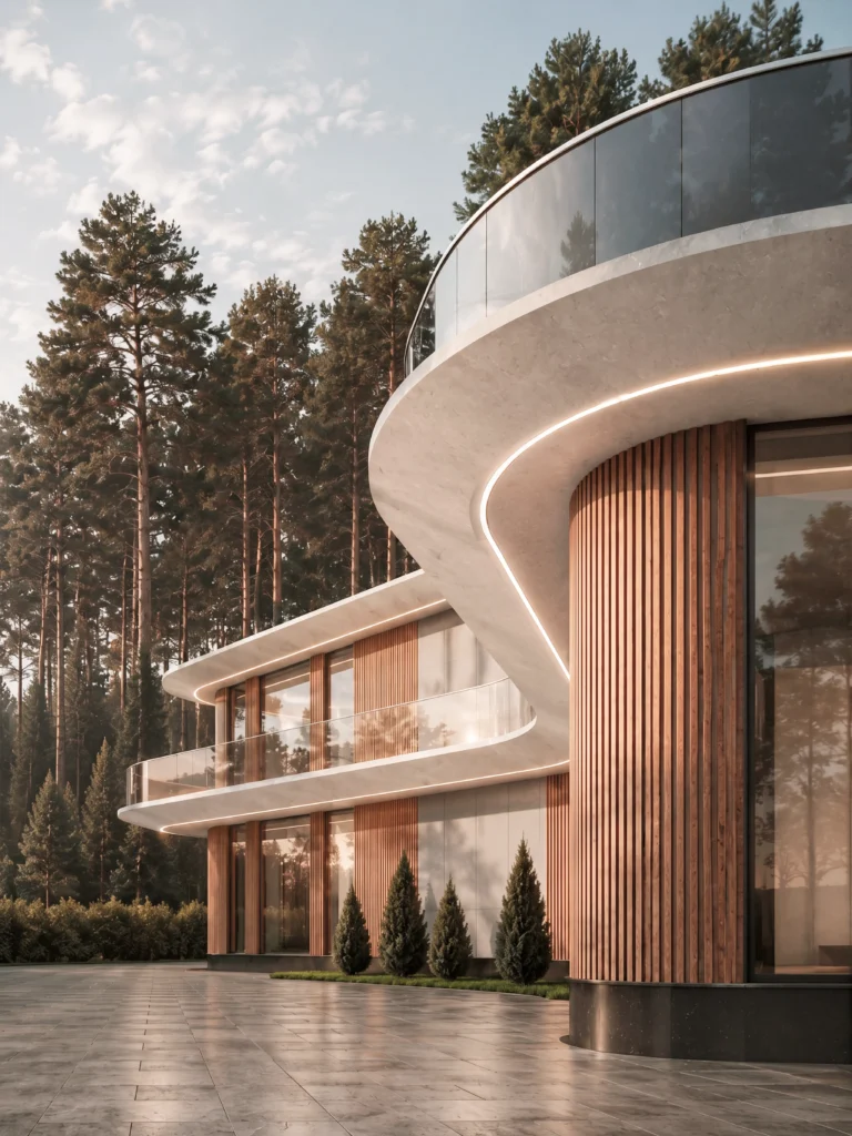 Вилла — плавные формы фасада, PrivateHouse